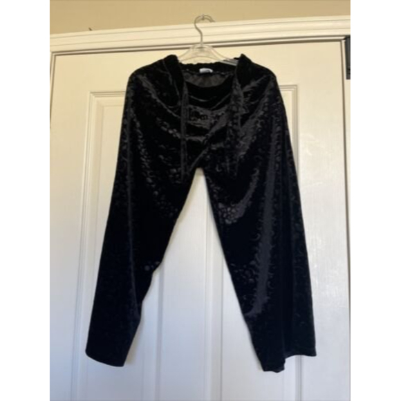 EUC Zara Girls Velvet Floral Print Elastic Waist Casual Pants Sz 9